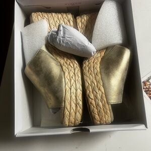 Gold Metallic Wedges